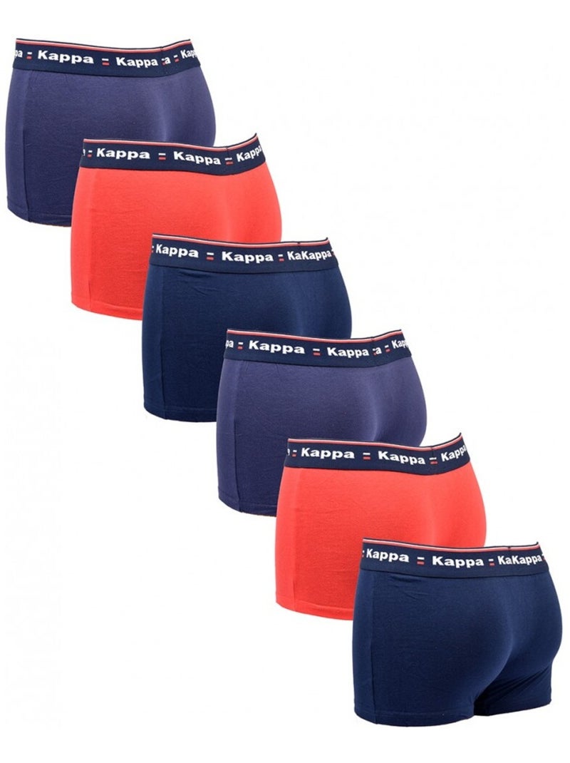 Bóxer hombre KAPPA - Pack de 6 Azul Rojo Azul - Kiabi