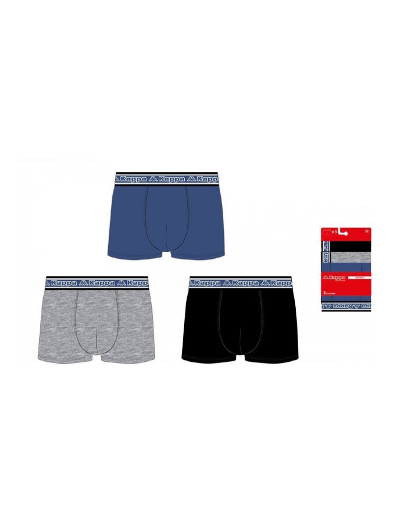 Bóxer hombre KAPPA - Pack de 6 Negro Multicolor Azul - Kiabi