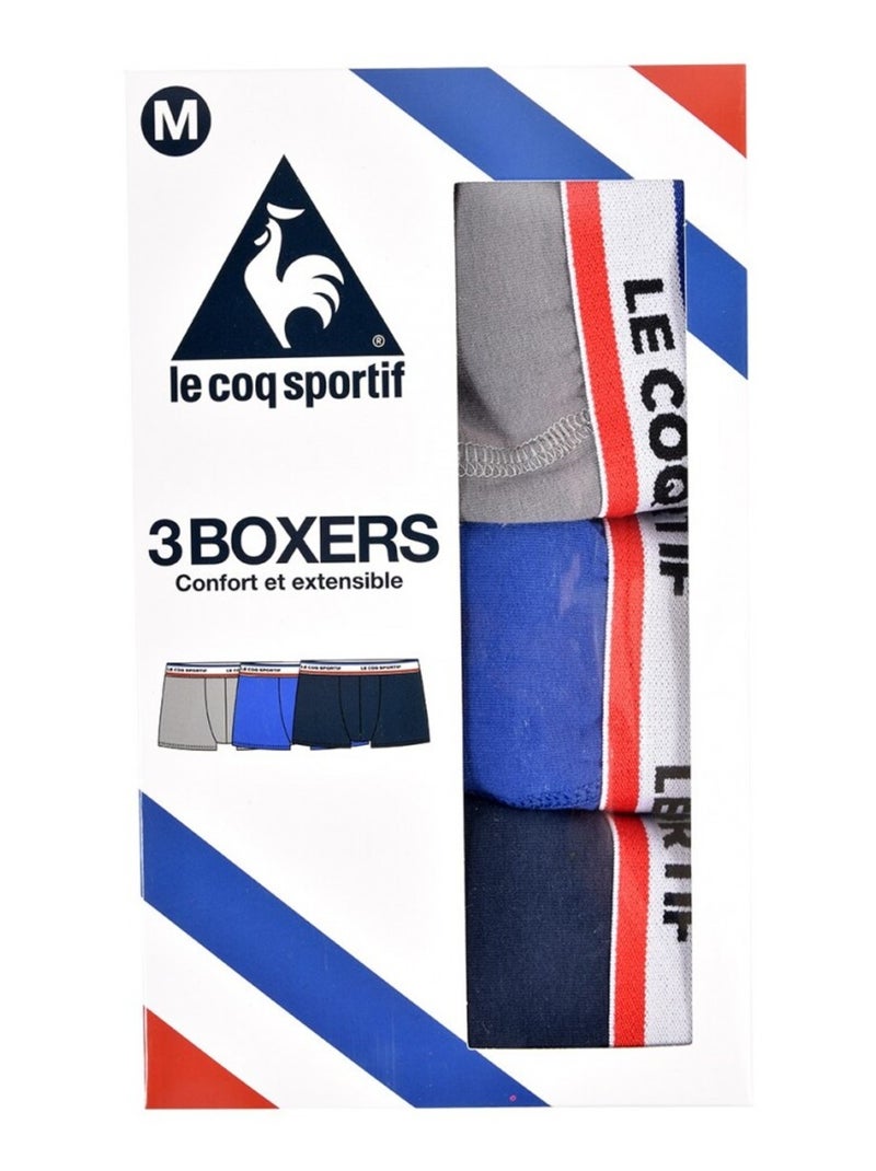 Bóxer Hombre LE COQ SPORTIF - Pack de 3 Azul Azul marino Gris - Kiabi