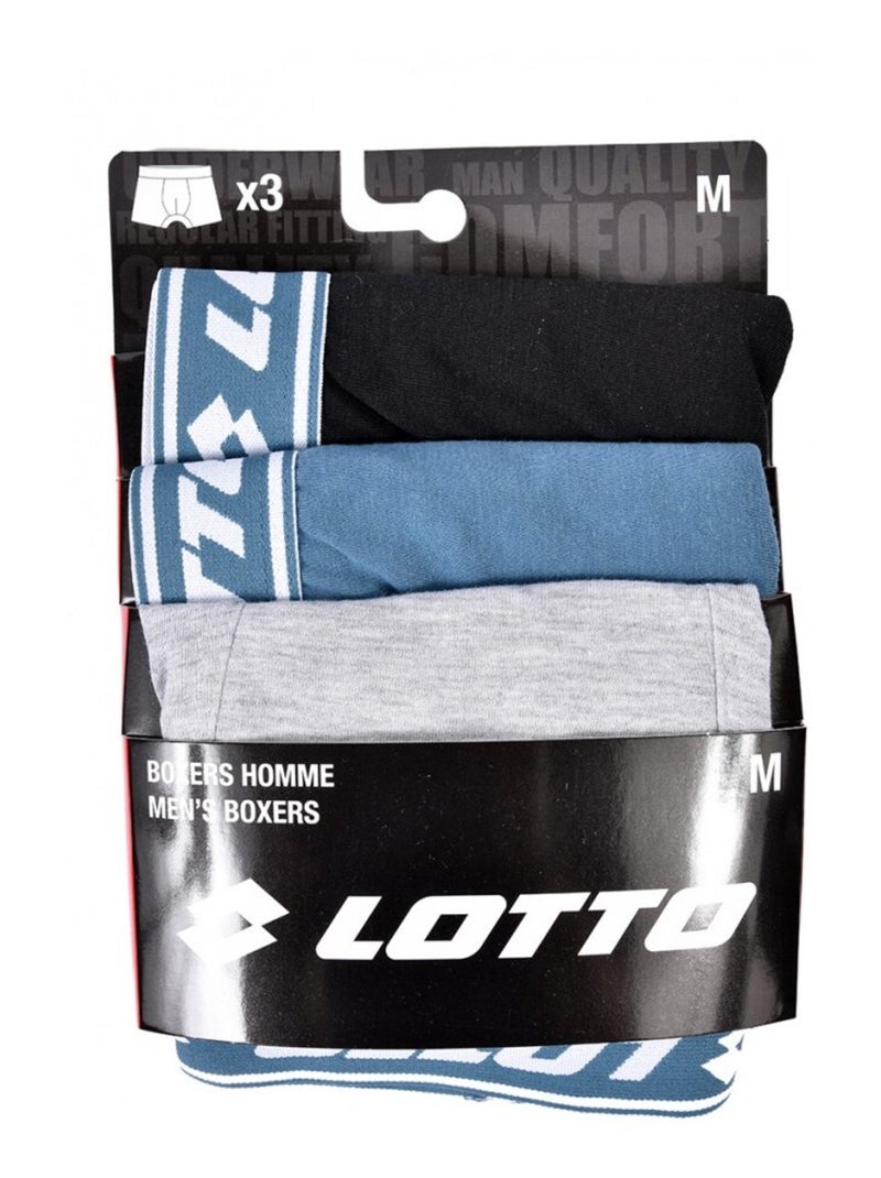 Bóxer hombre LOTTO - Pack de 3 Azul gris claro Gris - Kiabi
