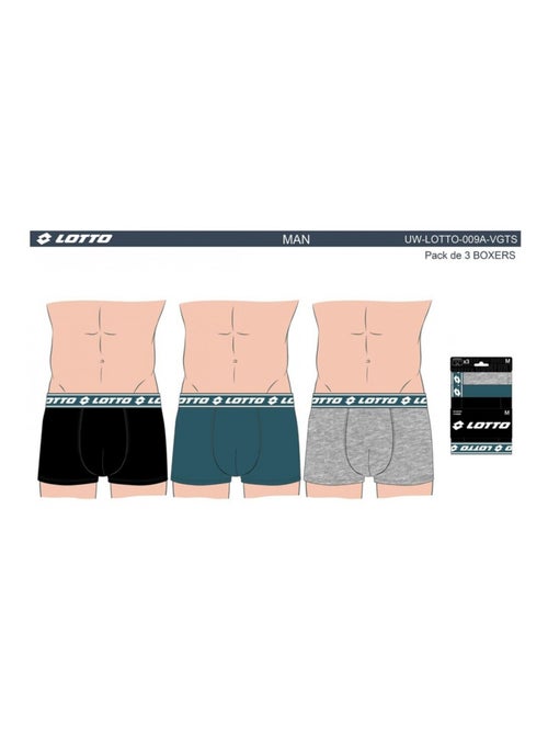 Bóxer hombre LOTTO - Pack de 3 - Kiabi