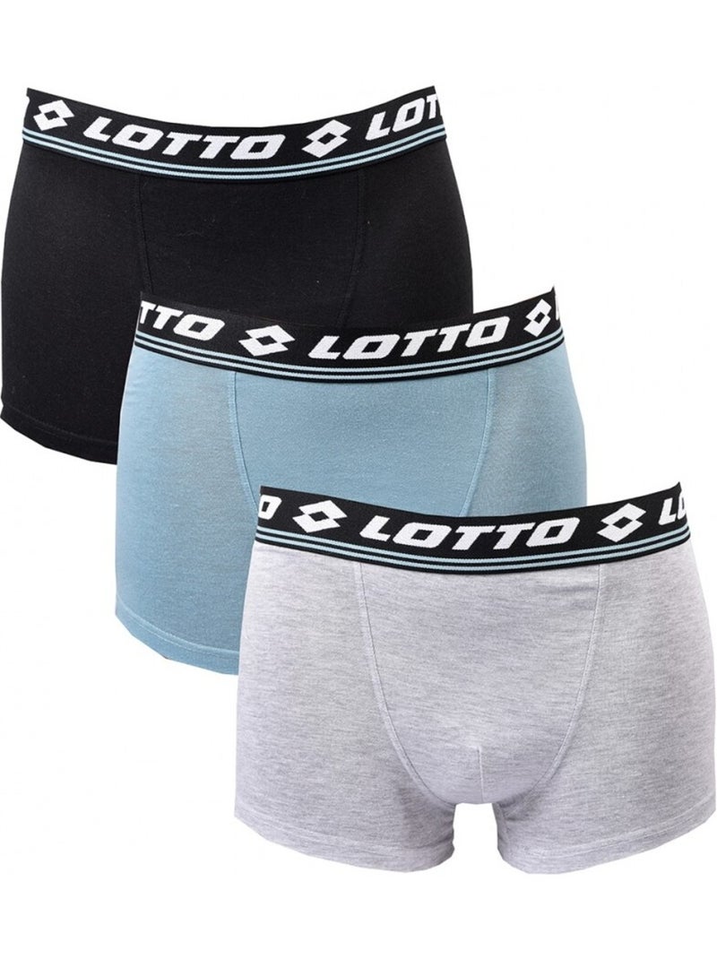 Bóxer hombre LOTTO - Pack de 3 Azul Multicolor Gris - Kiabi