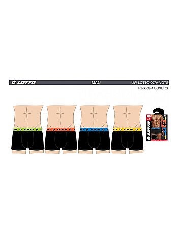 Bóxer hombre LOTTO - Pack de 4