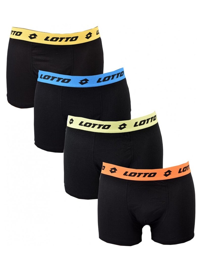 Bóxer hombre LOTTO - Pack de 4 Negro Multicolor - Kiabi