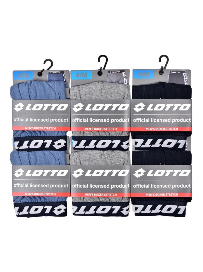 Bóxer hombre LOTTO - Pack de 6 Azul Gris Azul - Kiabi
