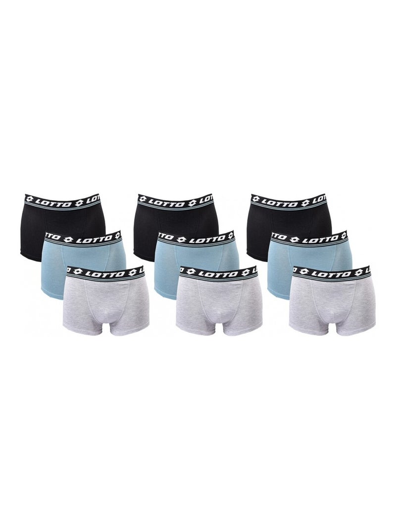 Bóxer hombre LOTTO - Pack de 9 Azul Multicolor Gris - Kiabi