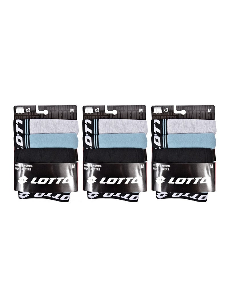 Bóxer hombre LOTTO - Pack de 9 Azul Multicolor Gris - Kiabi