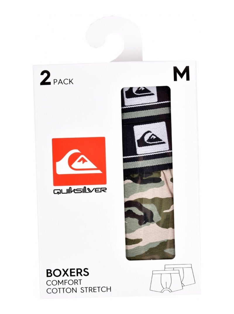 Bóxer Hombre QUIKSILVER - Pack de 2 Negro Caqui - Kiabi