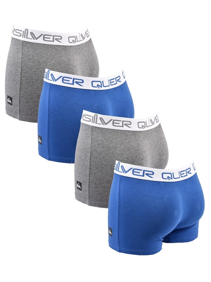 Boxer Hombre QUIKSILVER - Pack de 4 Gris azul - Kiabi