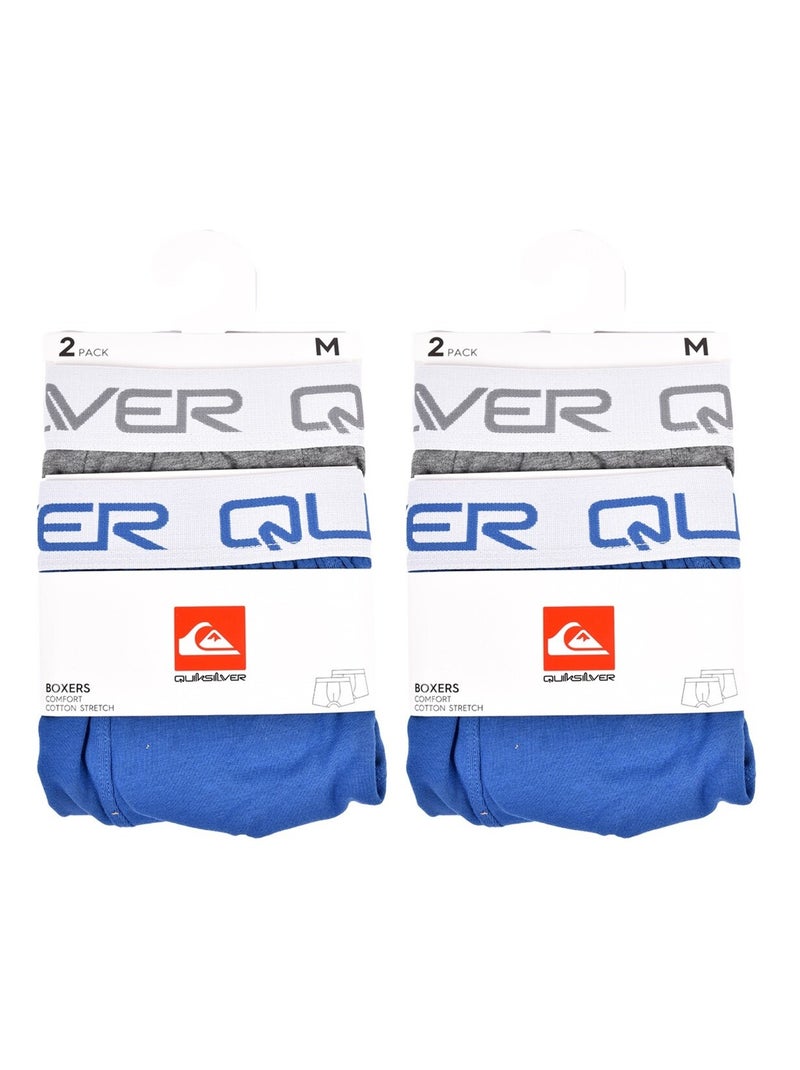 Boxer Hombre QUIKSILVER - Pack de 4 Gris azul - Kiabi