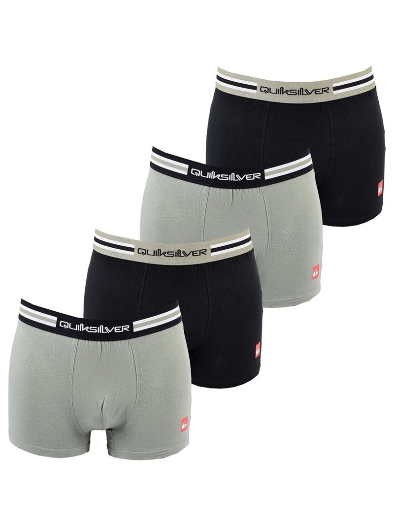 Bóxer Hombre QUIKSILVER - Pack de 4 Negro Gris Blanco - Kiabi