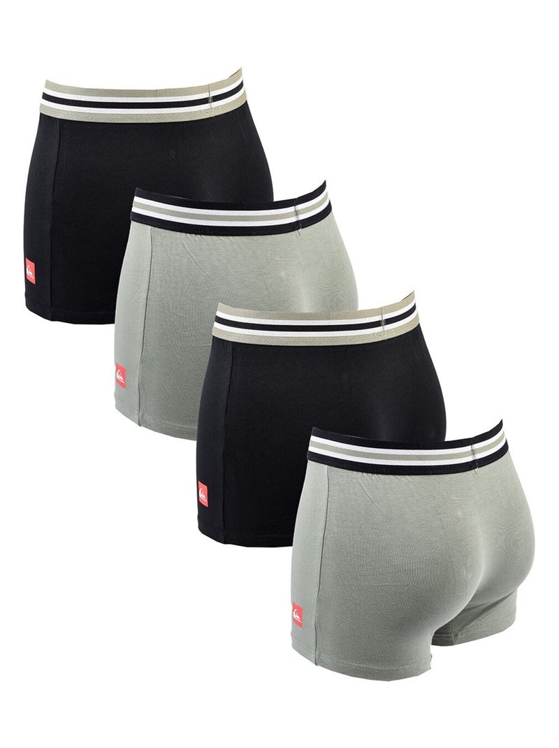Bóxer Hombre QUIKSILVER - Pack de 4 Negro Gris Blanco - Kiabi