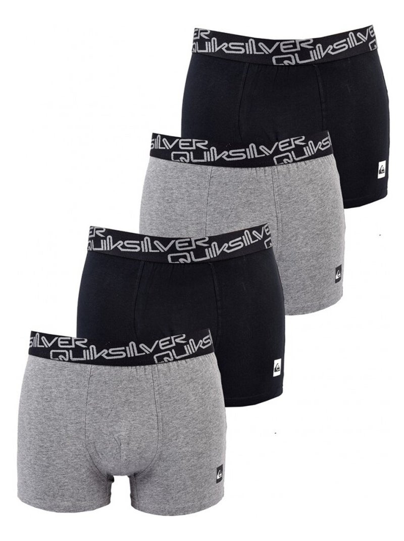Boxer Hombre QUIKSILVER - Pack de 4 Negro Gris - Kiabi