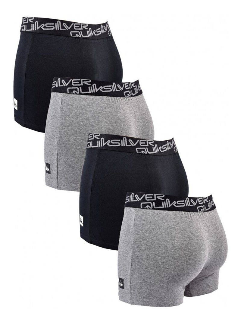 Boxer Hombre QUIKSILVER - Pack de 4 Negro Gris - Kiabi