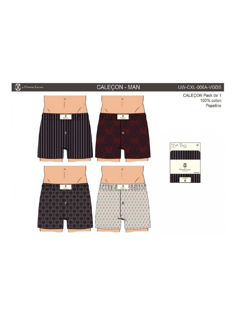 Bóxer Largo CXL BY LACROIX X4 - Pack de 4 Azul burdeos Gris - Kiabi