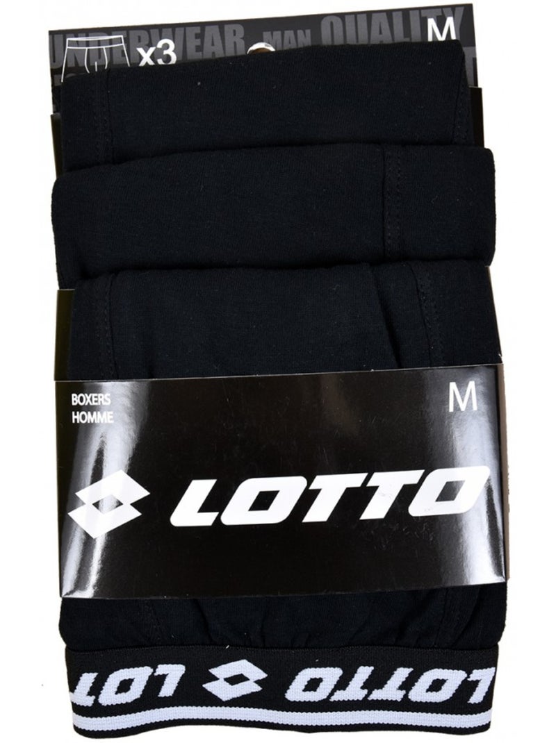 Bóxer LOTTO para Hombre 100% ALGODÓN - Pack de 3 Negro - Kiabi