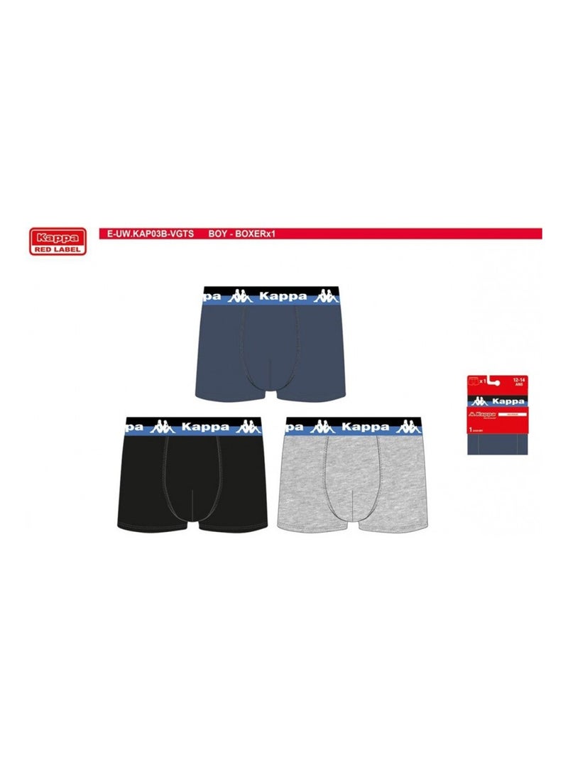 Bóxer Niño KAPPA - Pack de 6 Negro Gris Azul - Kiabi