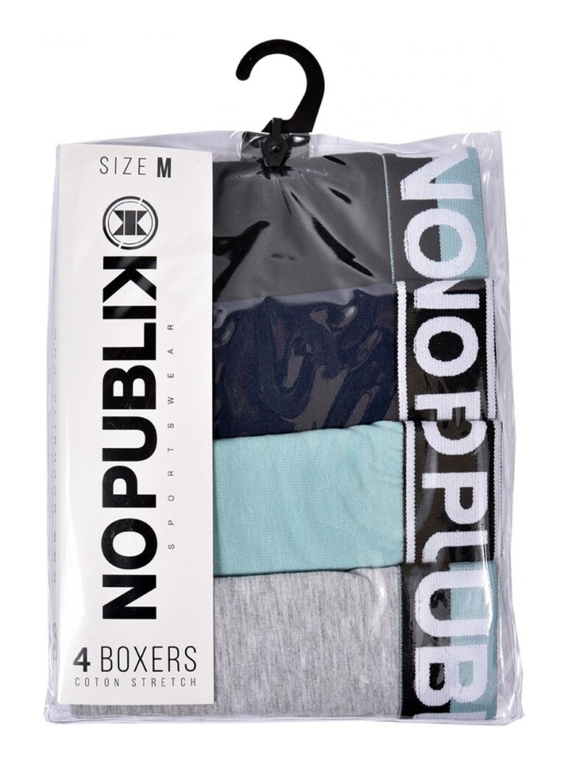 Bóxer NO PUBLIK en Algodón - Pack de 4 Azul gris claro Negro - Kiabi
