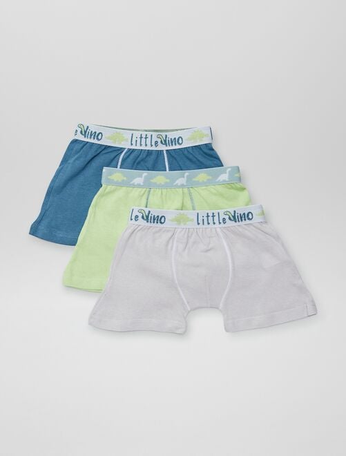 Boxers de algodón lisos - pack de 3 - Kiabi