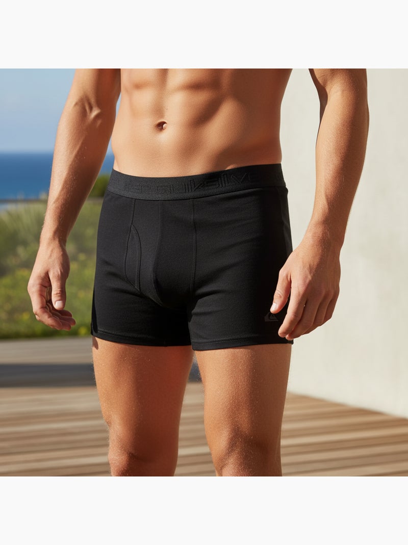 Bóxers Hombre QUIKSILVER Algodón Stretch - Pack de 2 Negro Beige - Kiabi