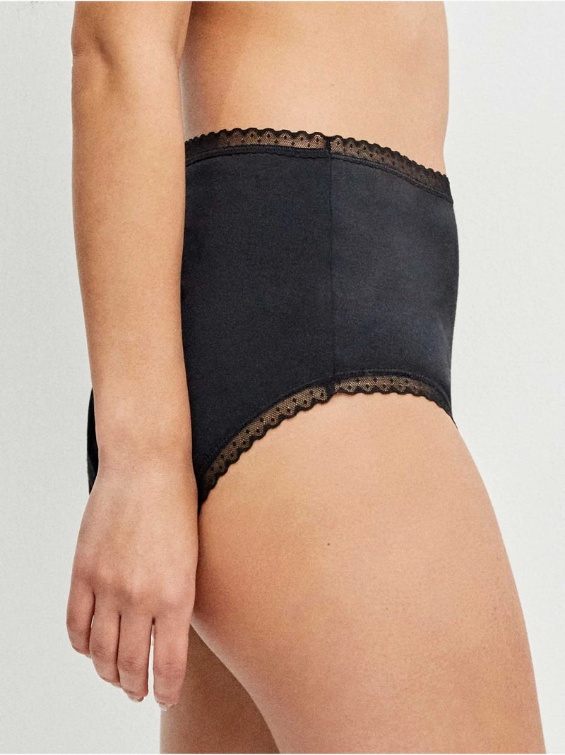 Braga alta con algodón y detalle de plumetti Negro - Kiabi