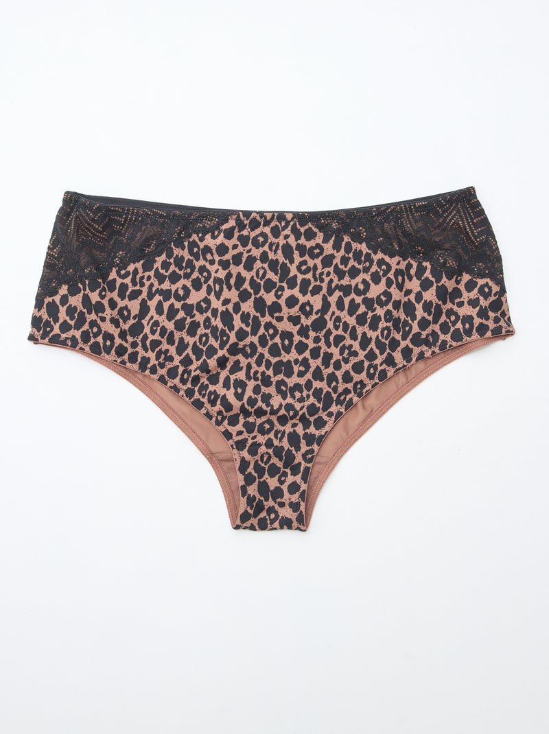 Braga alta con estampado de leopardo Marron - Kiabi