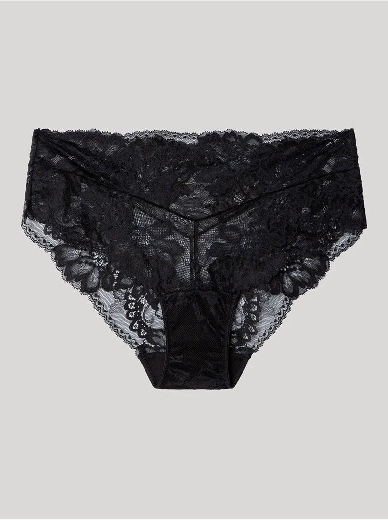 Braga alta de encaje floral Negro - Kiabi