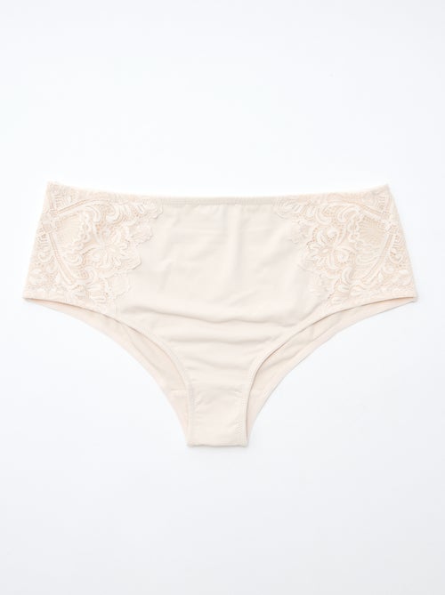 Braga alta de microfibra y encaje - Kiabi