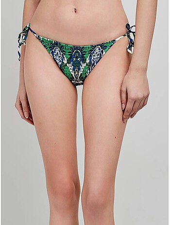 Braga bikini ajustable con estampado tribal en nido de abeja