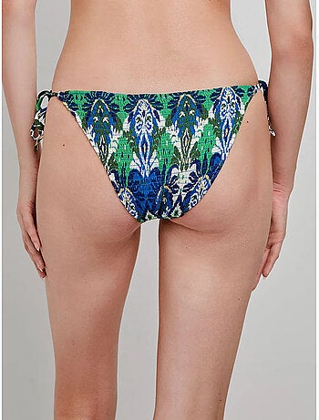 Braga bikini ajustable con estampado tribal en nido de abeja