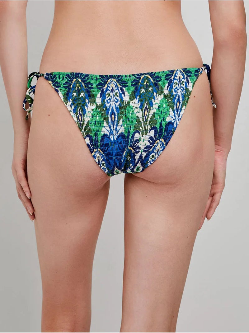 Braga bikini ajustable con estampado tribal en nido de abeja Multicolor - Kiabi