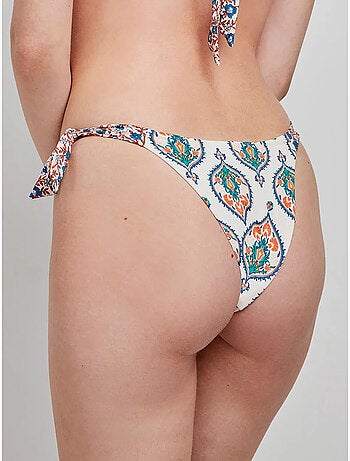 Braga bikini ajustable en laterales con estampado arabesco