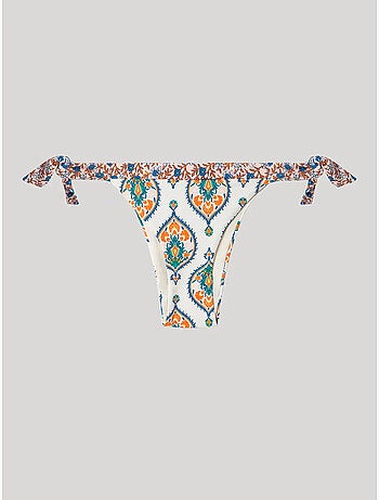 Braga bikini ajustable en laterales con estampado arabesco