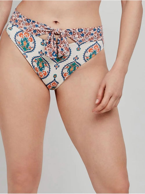 Braga bikini alta con detalle de nudo central y estampado arabesco - Kiabi Braga bikini alta con detalle de nudo central y estampado arabesco - Kiabi