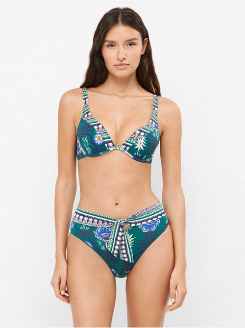 Braga bikini alta con detalle lazo estampado tropical - Kiabi Braga bikini alta con detalle lazo estampado tropical - Kiabi