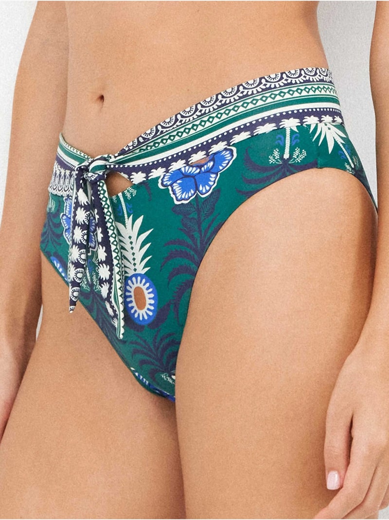 Braga bikini alta con detalle lazo estampado tropical Multicolor - Kiabi