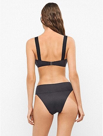 Braga bikini alta con detalle ojales en tejido high tech moldeador