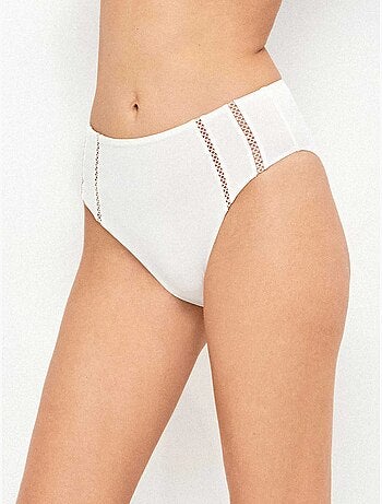 Braga bikini alta con detalles calados en laterales