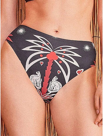 Braga bikini alta con estampado étnico