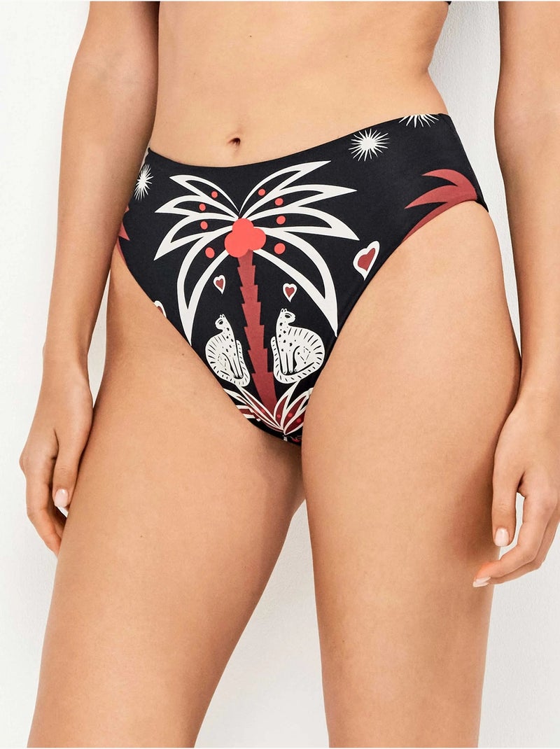 Braga bikini alta con estampado étnico Multicolor - Kiabi