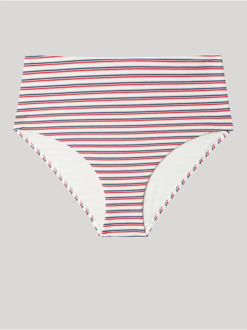 Braga bikini alta en tejido de estructura con rayas Multicolor - Kiabi