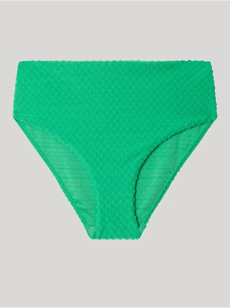 Braga bikini alta en tejido de plumetti Azul Verde - Kiabi