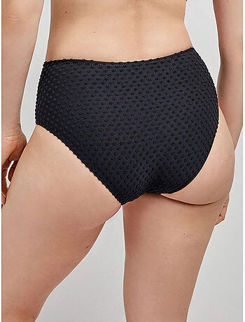 Braga bikini alta en tejido de plumetti