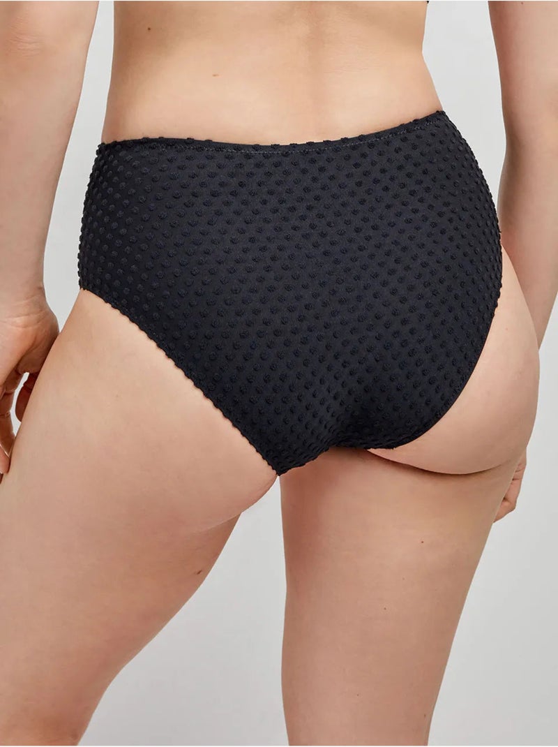 Braga bikini alta en tejido de plumetti Negro - Kiabi