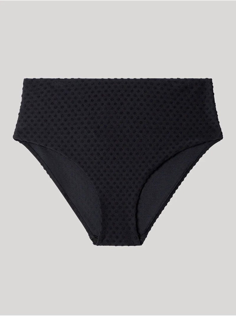 Braga bikini alta en tejido de plumetti Negro - Kiabi