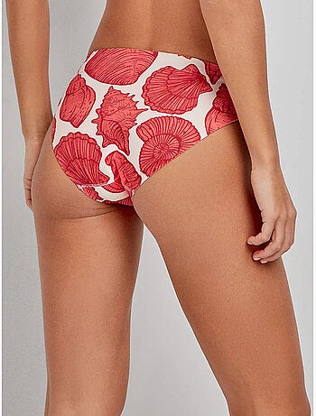 Braga bikini alta en tejido efecto moldeador high tech estampado