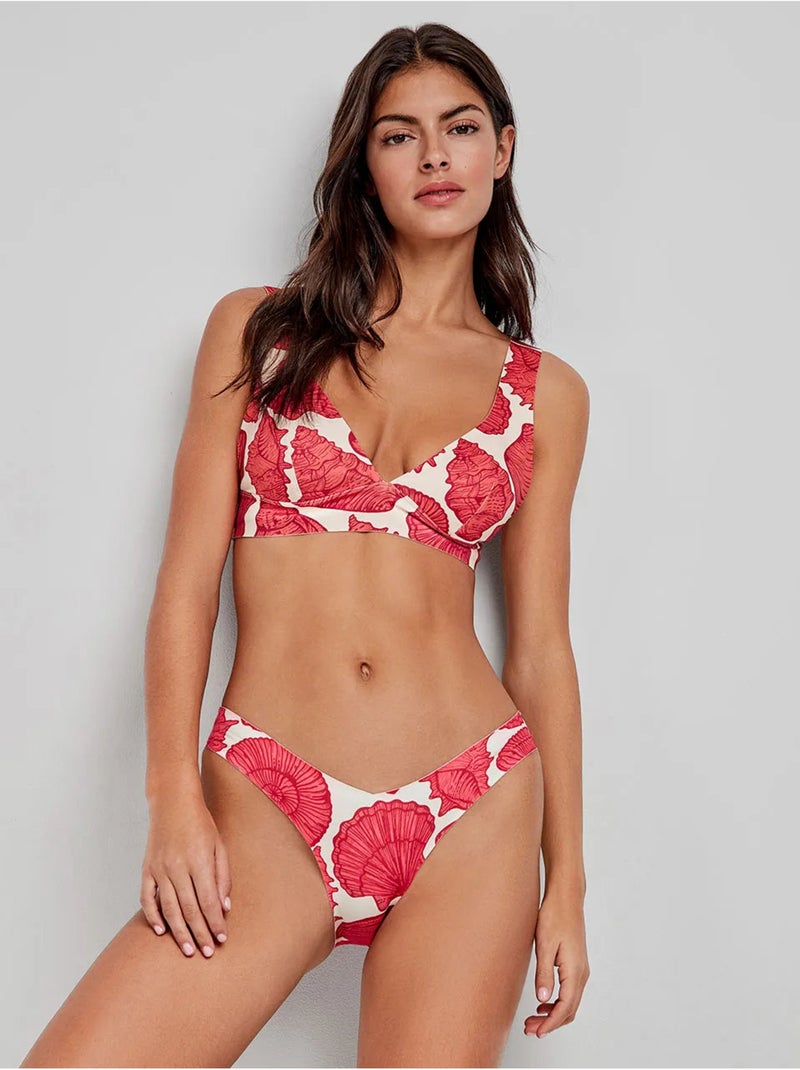 Braga bikini alta en tejido efecto moldeador high tech estampado Multicolor - Kiabi