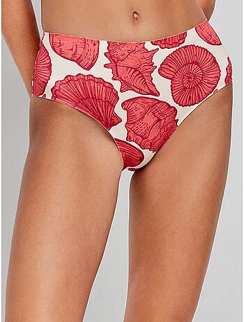 Braga bikini alta en tejido efecto moldeador high tech estampado