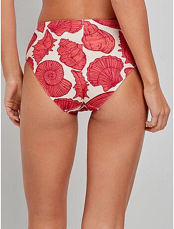 Braga bikini alta en tejido efecto moldeador high tech estampado