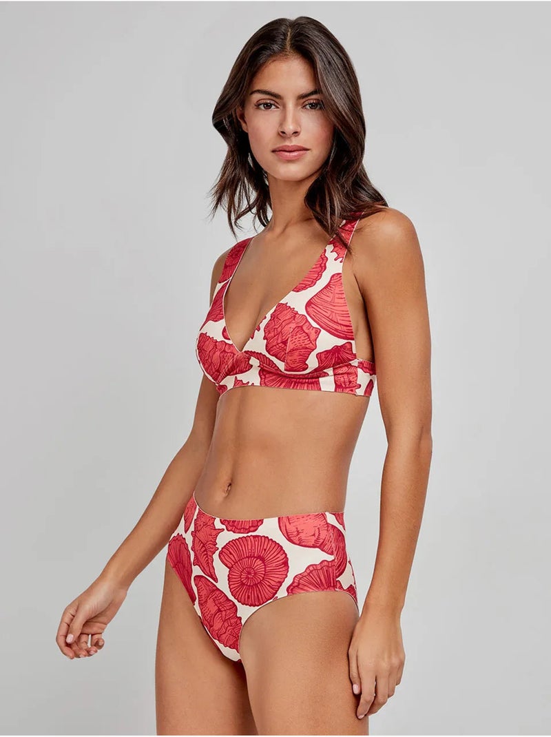 Braga bikini alta en tejido efecto moldeador high tech estampado Multicolor - Kiabi